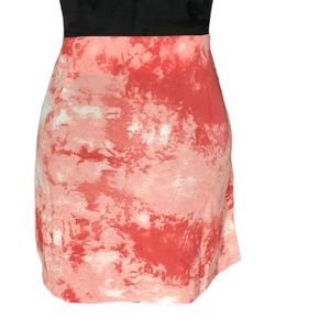 Zaful Peach / Pink Tie Dye Slitted Mini Skirt